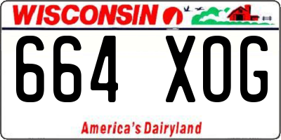 WI license plate 664XOG