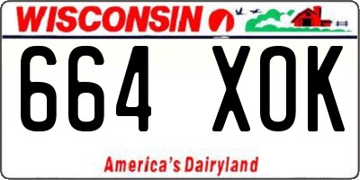 WI license plate 664XOK