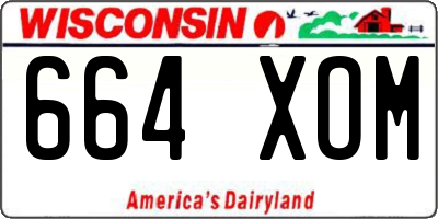 WI license plate 664XOM