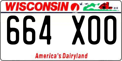 WI license plate 664XOO