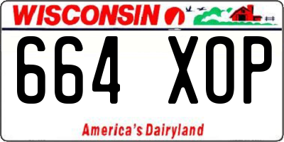 WI license plate 664XOP