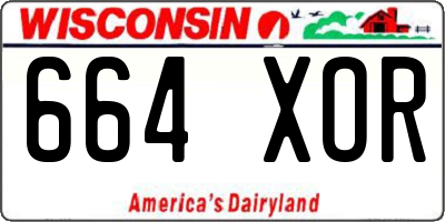 WI license plate 664XOR