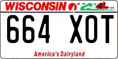 WI license plate 664XOT