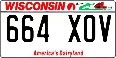 WI license plate 664XOV