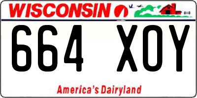 WI license plate 664XOY