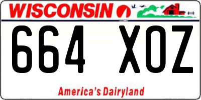WI license plate 664XOZ