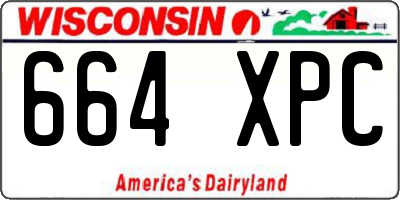 WI license plate 664XPC