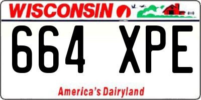 WI license plate 664XPE