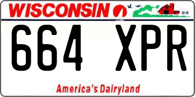 WI license plate 664XPR