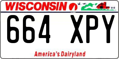 WI license plate 664XPY