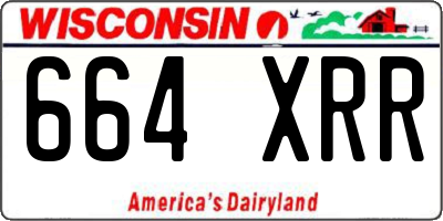 WI license plate 664XRR