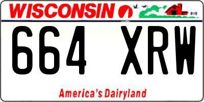 WI license plate 664XRW