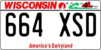 WI license plate 664XSD