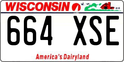 WI license plate 664XSE