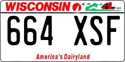 WI license plate 664XSF