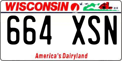 WI license plate 664XSN