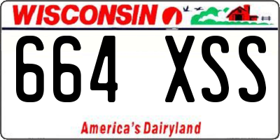 WI license plate 664XSS
