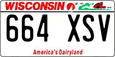 WI license plate 664XSV