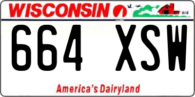 WI license plate 664XSW