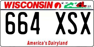 WI license plate 664XSX