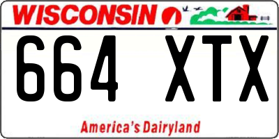 WI license plate 664XTX