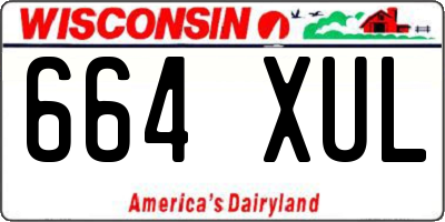 WI license plate 664XUL
