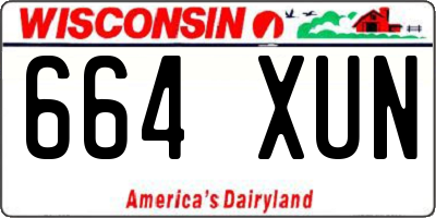 WI license plate 664XUN