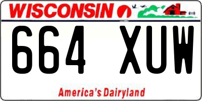 WI license plate 664XUW