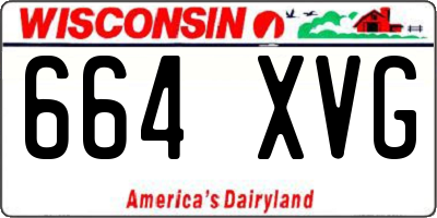 WI license plate 664XVG