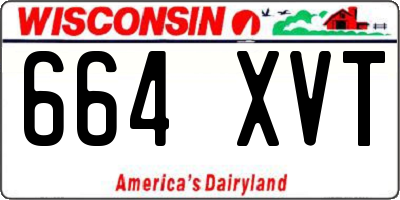 WI license plate 664XVT