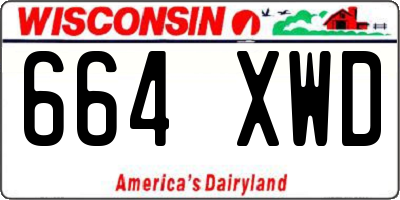 WI license plate 664XWD