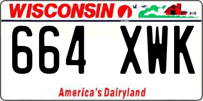 WI license plate 664XWK