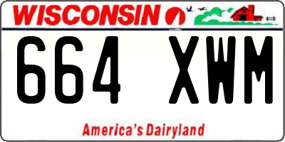 WI license plate 664XWM