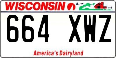 WI license plate 664XWZ