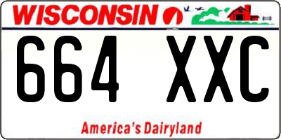 WI license plate 664XXC