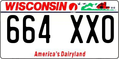 WI license plate 664XXO