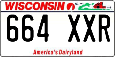 WI license plate 664XXR