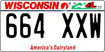 WI license plate 664XXW