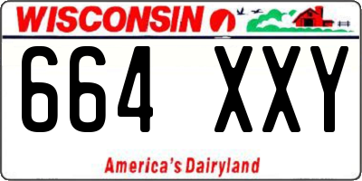 WI license plate 664XXY