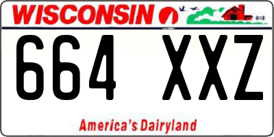 WI license plate 664XXZ