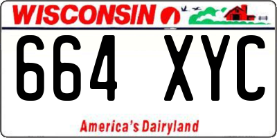 WI license plate 664XYC
