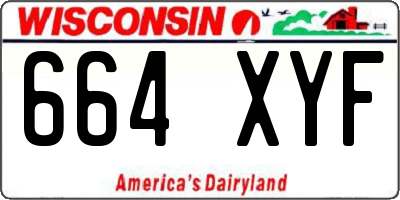 WI license plate 664XYF