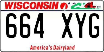 WI license plate 664XYG