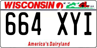 WI license plate 664XYI
