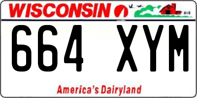 WI license plate 664XYM
