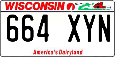 WI license plate 664XYN