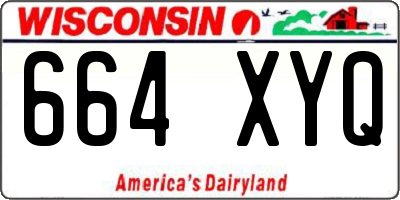 WI license plate 664XYQ