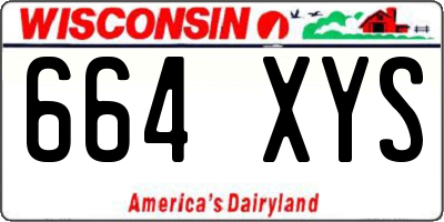 WI license plate 664XYS