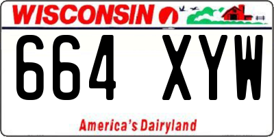 WI license plate 664XYW