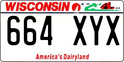 WI license plate 664XYX
